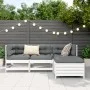 Gartensofa-Set 4-teilig aus massivem weißem Kiefernholz von , Gartensets - Ref: Foro24-3250785, Preis: 268,58 €, Rabatt: %