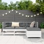 Gartensofa-Set 4-teilig aus massivem weißem Kiefernholz von , Gartensets - Ref: Foro24-3250785, Preis: 272,18 €, Rabatt: %