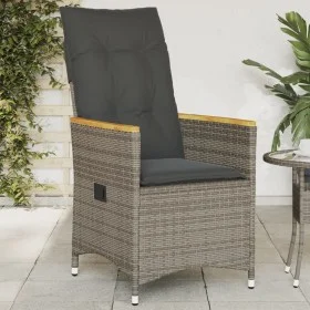 Garden recliner with gray synthetic rattan cushions by , Garden chairs - Ref: Foro24-365644, Price: 143,91 €, Discount: %