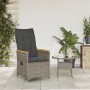 Garden recliner with gray synthetic rattan cushions by , Garden chairs - Ref: Foro24-365644, Price: 135,93 €, Discount: %