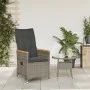 Garden recliner with gray synthetic rattan cushions by , Garden chairs - Ref: Foro24-365644, Price: 143,91 €, Discount: %