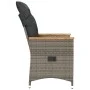 Garden recliner with gray synthetic rattan cushions by , Garden chairs - Ref: Foro24-365644, Price: 143,91 €, Discount: %