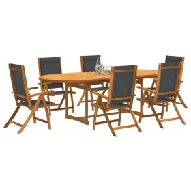 Garden dining set 7 pieces solid acacia wood and textilene by , Garden sets - Ref: Foro24-3279262, Price: 797,49 €, Discount: %