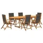 Juego comedor de jardín 7 pzas madera maciza acacia y textileno de , Conjuntos de jardín - Ref: Foro24-3279262, Precio: 798,5...