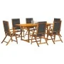 Garten-Esszimmer-Set, 7-teilig, Massivholz Akazie und Textilene von , Gartensets - Ref: Foro24-3279269, Preis: 663,76 €, Raba...