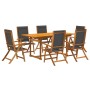 Juego comedor de jardín 7 pzas madera maciza acacia y textileno by , Garden sets - Ref: Foro24-3279269, Price: 707,60 €, Disc...