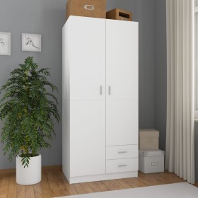 Weißer Kleiderschrank aus Holzwerkstoff, 80 x 52 x 180 cm von , Kleiderschränke - Ref: Foro24-800639, Preis: 227,19 €, Rabatt: %
