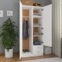 Weißer Kleiderschrank aus Holzwerkstoff, 80 x 52 x 180 cm von , Kleiderschränke - Ref: Foro24-800639, Preis: 217,72 €, Rabatt: %