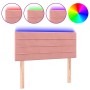 Cabecero con LED de terciopelo rosa 100x5x78/88 cm