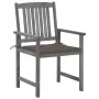 Garden chairs with cushions 4 pcs solid gray acacia wood by , Garden chairs - Ref: Foro24-3061238, Price: 279,90 €, Discount: %