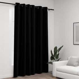 Blackout curtain with black linen look eyelets 290x245 cm by vidaXL, Curtains and curtains - Ref: Foro24-321155, Price: 58,30...