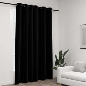 Blackout curtain with black linen look eyelets 290x245 cm by vidaXL, Curtains and curtains - Ref: Foro24-321155, Price: 52,49...