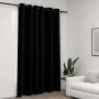 Cortina opaca con ojales look de lino negro 290x245 cm de vidaXL, Cortinas y visillos - Ref: Foro24-321155, Precio: 56,76 €, ...