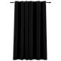 Cortina opaca con ojales look de lino negro 290x245 cm de vidaXL, Cortinas y visillos - Ref: Foro24-321155, Precio: 56,76 €, ...