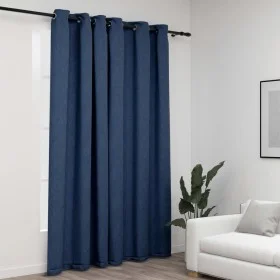 Blackout curtain with blue linen look eyelets 290x245 cm by vidaXL, Curtains and curtains - Ref: Foro24-321179, Price: 36,53 ...