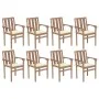 Stapelbare Gartenstühle 8 Stück aus massivem Teakholz mit Kissen von , Gartenstühle - Ref: Foro24-3073435, Preis: 1,00 €, Rab...
