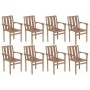 Stapelbare Gartenstühle 8 Stück aus massivem Teakholz mit Kissen von , Gartenstühle - Ref: Foro24-3073435, Preis: 1,00 €, Rab...