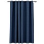 Cortina opaca con ojales look de lino azul 290x245 cm de vidaXL, Cortinas y visillos - Ref: Foro24-321179, Precio: 40,80 €, D...