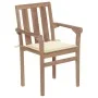 Stapelbare Gartenstühle 8 Stück aus massivem Teakholz mit Kissen von , Gartenstühle - Ref: Foro24-3073435, Preis: 1,00 €, Rab...