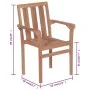 Stapelbare Gartenstühle 8 Stück aus massivem Teakholz mit Kissen von , Gartenstühle - Ref: Foro24-3073435, Preis: 1,00 €, Rab...