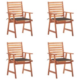 Garden dining chairs and cushions 4 pcs solid acacia wood by , Garden chairs - Ref: Foro24-3078328, Price: 315,00 €, Discount: %
