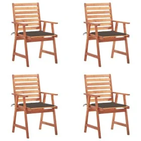 Garden dining chairs and cushions 4 pcs solid acacia wood by , Garden chairs - Ref: Foro24-3078328, Price: 307,32 €, Discount: %