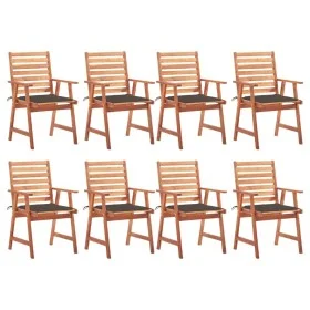 Sillas comedor de jardín y cojines 8 uds madera maciza acacia de , Sillas de jardín - Ref: Foro24-3078382, Precio: 556,81 €, ...