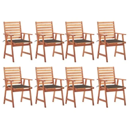 Garden dining chairs and cushions 8 units solid acacia wood by , Garden chairs - Ref: Foro24-3078382, Price: 556,81 €, Discou...