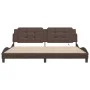Bed frame with LED lights brown synthetic leather 200x200 cm by , Beds and slatted bases - Ref: Foro24-3214133, Price: 211,76...