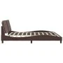 Bed frame with LED lights brown synthetic leather 200x200 cm by , Beds and slatted bases - Ref: Foro24-3214133, Price: 211,76...