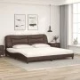 Bett mit brauner Kunstledermatratze 200x200 cm von , Betten und Lattenroste - Ref: Foro24-3208747, Preis: 475,94 €, Rabatt: %