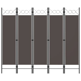 Biombo divisor de 5 paneles gris antracita 200x180 cm