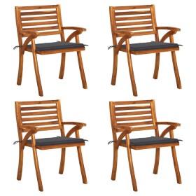 Garden chairs with cushions 4 units solid acacia wood by , Garden chairs - Ref: Foro24-3075174, Price: 512,13 €, Discount: %