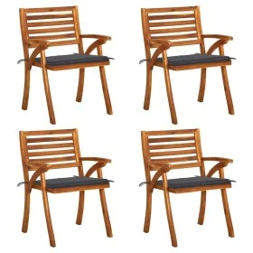Gartenstühle mit Kissen 4 Einheiten aus massivem Akazienholz von , Gartenstühle - Ref: Foro24-3075174, Preis: 388,31 €, Rabat...