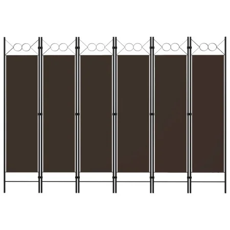 Biombo divisor de 6 paneles marrón 240x180 cm de vidaXL, Divisores de ambientes - Ref: Foro24-320712, Precio: 56,87 €, Descue...