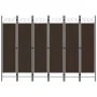 Biombo divisor de 6 paneles marrón 240x180 cm de vidaXL, Divisores de ambientes - Ref: Foro24-320712, Precio: 56,87 €, Descue...