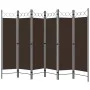 Biombo divisor de 6 paneles marrón 240x180 cm de vidaXL, Divisores de ambientes - Ref: Foro24-320712, Precio: 56,87 €, Descue...