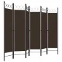 Biombo divisor de 6 paneles marrón 240x180 cm de vidaXL, Divisores de ambientes - Ref: Foro24-320712, Precio: 56,87 €, Descue...