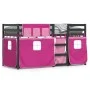 Litera con cortinas madera maciza de pino rosa 90x200 cm de , Camas y somieres - Ref: Foro24-3283870, Precio: 290,06 €, Descu...