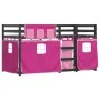 Litera con cortinas madera maciza de pino rosa 90x200 cm de , Camas y somieres - Ref: Foro24-3283870, Precio: 290,06 €, Descu...
