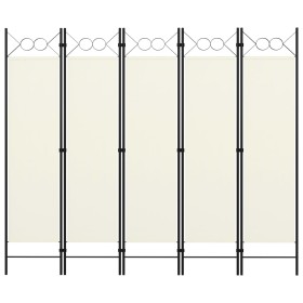 Biombo divisor de 5 paneles blanco 200x180 cm de vidaXL, Divisores de ambientes - Ref: Foro24-320707, Precio: 48,46 €, Descue...