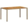 7-teiliges Garten-Essset mit beigen Akazien-PE-Rattankissen von , Gartensets - Ref: Foro24-3278684, Preis: 549,22 €, Rabatt: %