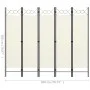 Divider screen with 5 panels white 200x180 cm by vidaXL, Room dividers - Ref: Foro24-320707, Price: 47,60 €, Discount: %