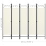 Trennwand mit 5 Paneelen weiß 200x180 cm von vidaXL, Raumteiler - Ref: Foro24-320707, Preis: 48,61 €, Rabatt: %