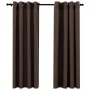 Cortinas opacas ojales look de lino 2 pzas gris topo 140x175 cm de vidaXL, Cortinas y visillos - Ref: Foro24-321200, Precio: ...