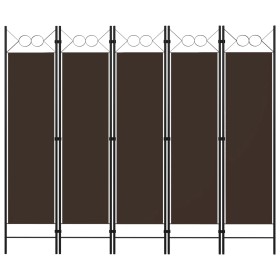 Brown 5-panel divider screen 200x180 cm by vidaXL, Room dividers - Ref: Foro24-320708, Price: 51,41 €, Discount: %