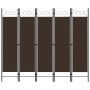 Biombo divisor de 5 paneles marrón 200x180 cm de vidaXL, Divisores de ambientes - Ref: Foro24-320708, Precio: 51,41 €, Descue...