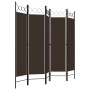 Biombo divisor de 5 paneles marrón 200x180 cm de vidaXL, Divisores de ambientes - Ref: Foro24-320708, Precio: 51,41 €, Descue...