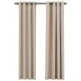 Linen look blackout eyelet curtains 2 pieces beige 140x225 cm by vidaXL, Curtains and curtains - Ref: Foro24-321209, Price: 5...