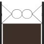 Biombo divisor de 5 paneles marrón 200x180 cm de vidaXL, Divisores de ambientes - Ref: Foro24-320708, Precio: 51,41 €, Descue...